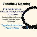 Evil Eye & Black Obsidian Protection Bracelet Combo – Attract Positivity, Block Negativity & Enhance Luck