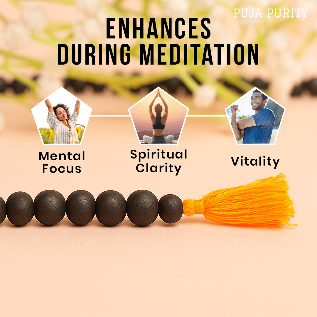 Original Karungali Malai Ebony Wood 108 Beads for Protection, Spiritual Power & Energy