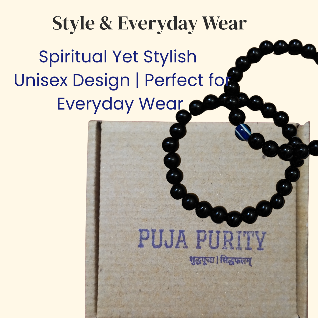 Evil Eye & Black Obsidian Protection Bracelet Combo – Attract Positivity, Block Negativity & Enhance Luck