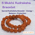 5 Mukhi Rudraksha Bracelet for Peace, Health, Spiritual Growth & Positive Energy