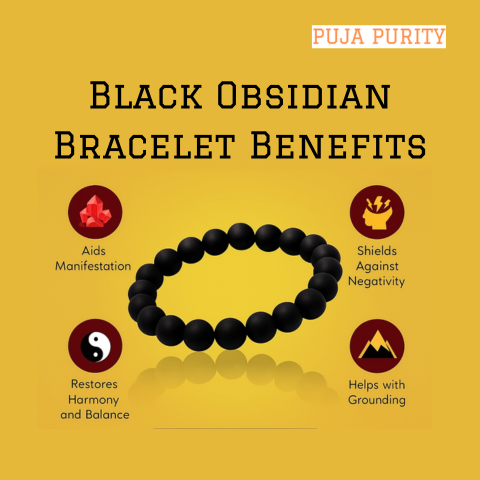 Black Obsidian Stone Bracelet