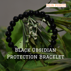 Black Obsidian Stone Bracelet for Protection, Negative Energy Shield & Inner Strength
