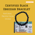 Black Obsidian Stone Bracelet for Protection, Negative Energy Shield & Inner Strength