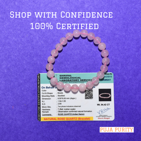 Rose Quartz Stone Bracelet for Love, Emotional Healing & Positive Relationship Energy