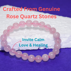 Rose Quartz Stone Bracelet for Love, Emotional Healing & Positive Relationship Energy