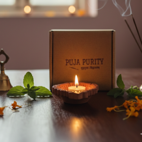 Puja Purity – Premium Ghee Diya Wick (100 Pcs) | Ready Made Ghee Batti for Daily Puja