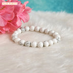 Natural Howlite Stone Bracelet for Calmness, Stress Relief & Positive Energy