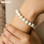 Natural Howlite Stone Bracelet for Calmness, Stress Relief & Positive Energy