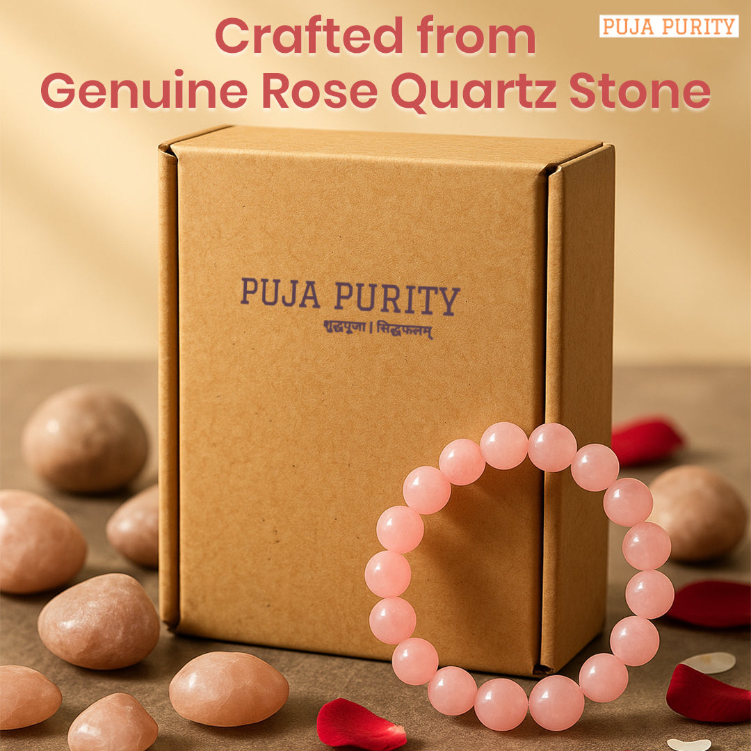 Rose Quartz Stone Bracelet for Love, Emotional Healing & Positive Relationship Energy