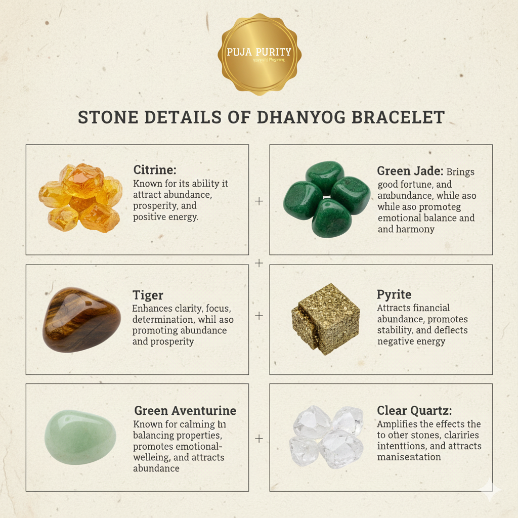 Dhanyog Bracelet for Wealth, Success & Positive Energy – Energized Spiritual Bracelet