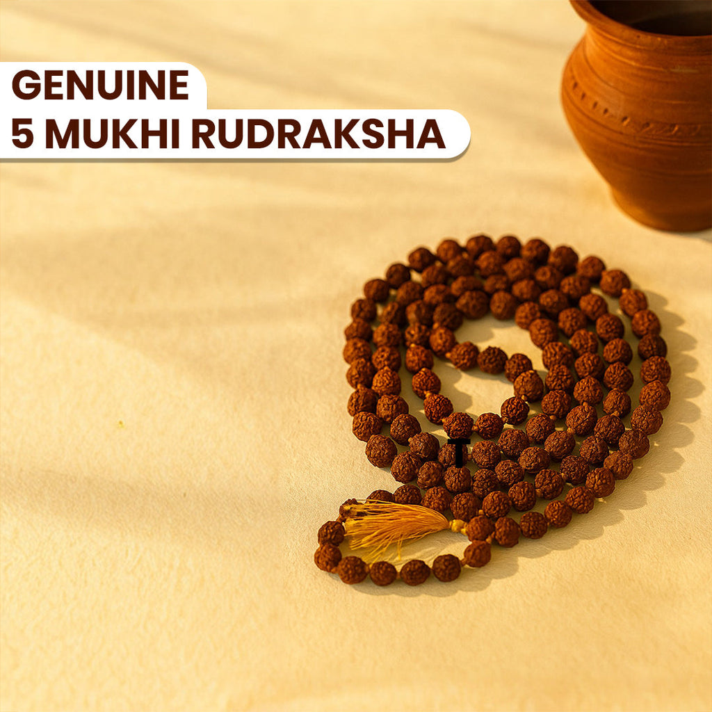 Rudraksha Beads Mala for Meditation, Spiritual Growth, Peace & Positive Energy